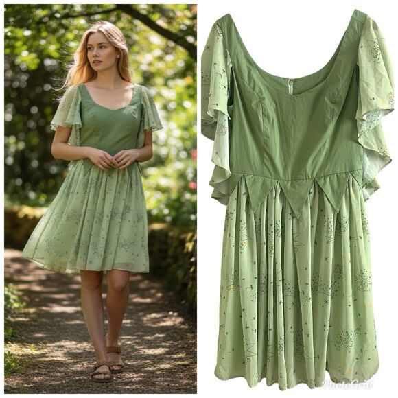 Her Universe Dresses & Skirts - Her Universe Disney Peter Pan Tinker Bell Retro Dress L Cosplay Costume Fantasy